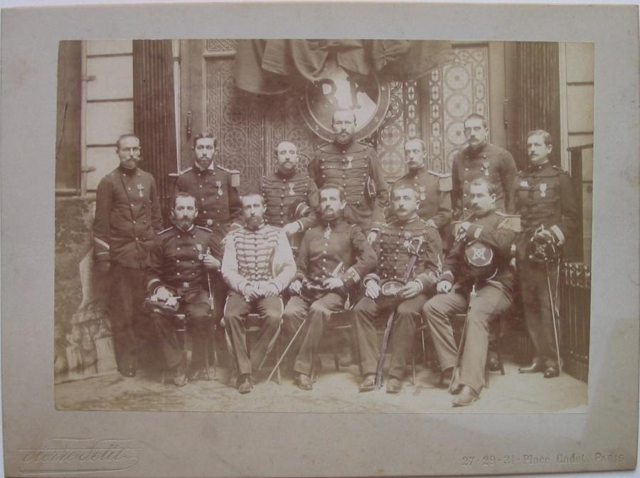 Mission Marchand, expédition Congo-Tchad (Fachoda) : Marchand et son Etat-Major, Capitaines Marchand, Germain, Baratier, Ch. Mangin, Largeau, Enseigne de Vaisseau H. Dyé, Lieutenant Fouque, Interprète Landeroin, Docteur Emily, 1 Adjudant, 2 Sergents (Fachoda : 1898)_1