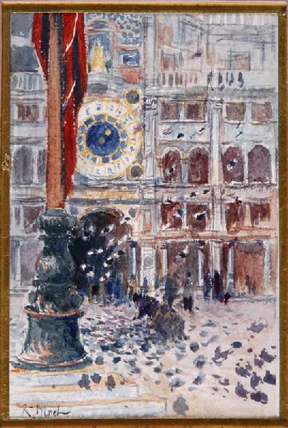 Venise, l'Horologia Place Saint Marc ; Paysage, René Binet, 4e quart 19e siècle, 1er quart 20e siècle