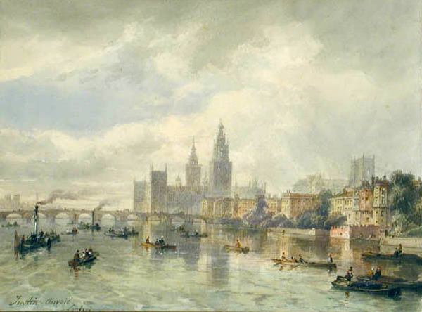 Vue de Londres, Pierre Justin Ouvrie, 19e siècle