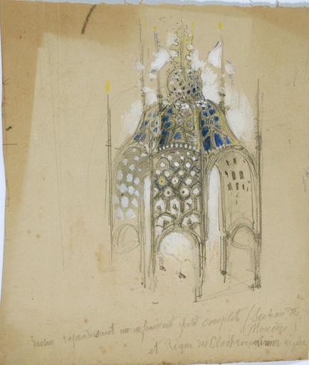 Dessin représentant un infiniment petit complet, René Binet, 4e quart 19e siècle, 1er quart 20e siècle