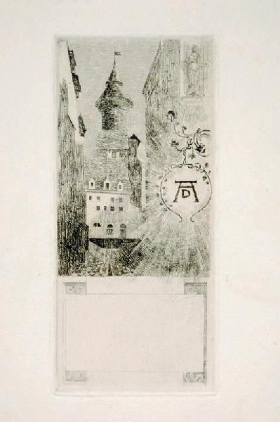 Nuremberg, couverture du catalogue de l'exposition de 1907, René Binet, 4e quart 19e siècle, 1er quart 20e siècle