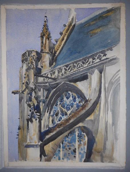 Contrefort de la cathédrale de Sens ((recto)), René Binet, 4e quart 19e siècle