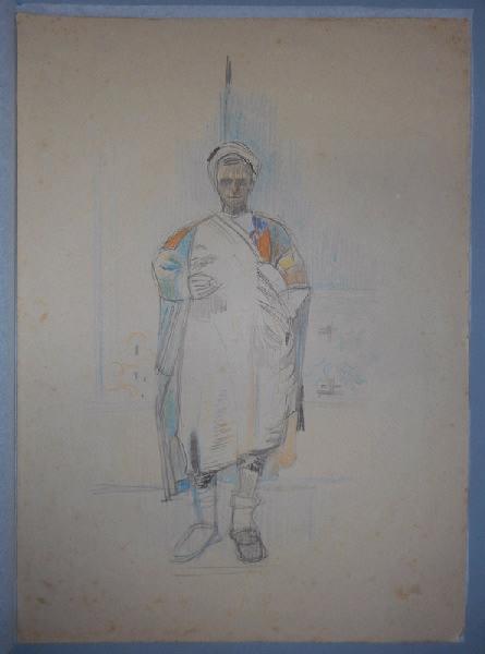 Esquisse d'un homme, Tunisie ?, René Binet, 4e quart 19e siècle, 1er quart 20e siècle