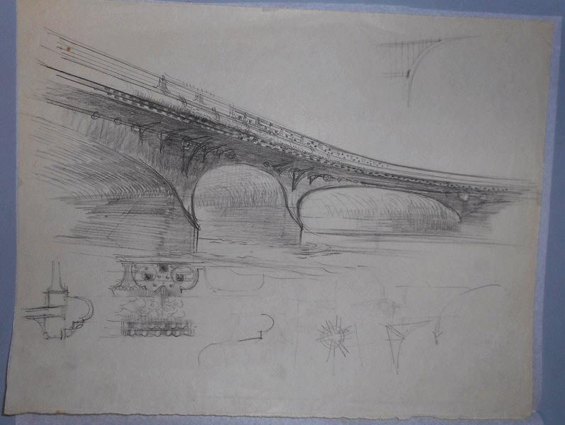 Projet du remplacement du Pont des arts, René Binet, 1905