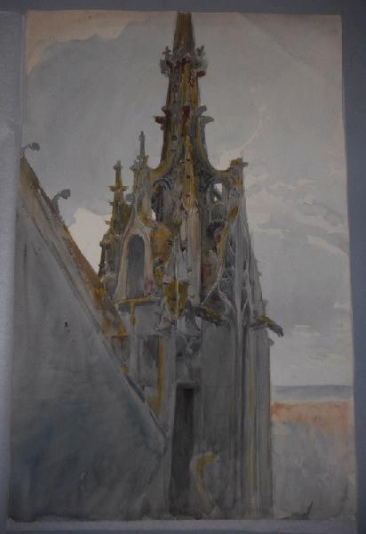 Tourelle de la cathédrale de Sens (recto), René Binet, 4e quart 19e siècle