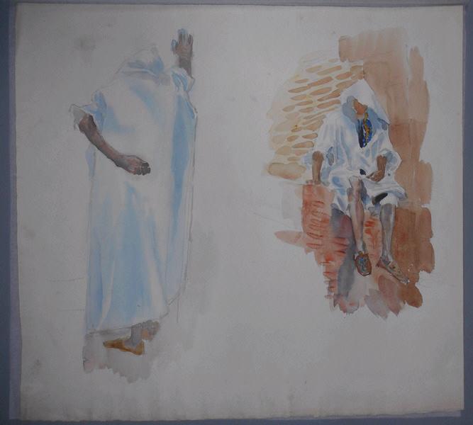 Esquisses de deux hommes, Tunisie ?, René Binet, 4e quart 19e siècle, 1er quart 20e siècle