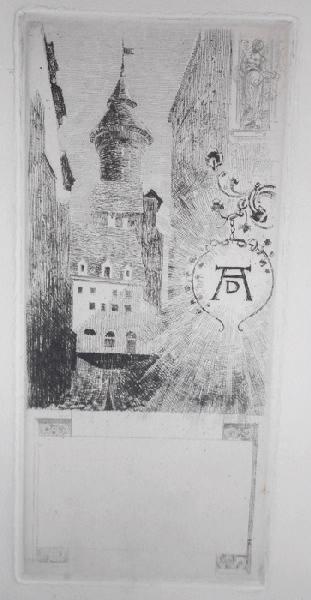Nuremberg, couverture du catalogue de l'exposition de 1907, René Binet, 4e quart 19e siècle, 1er quart 20e siècle