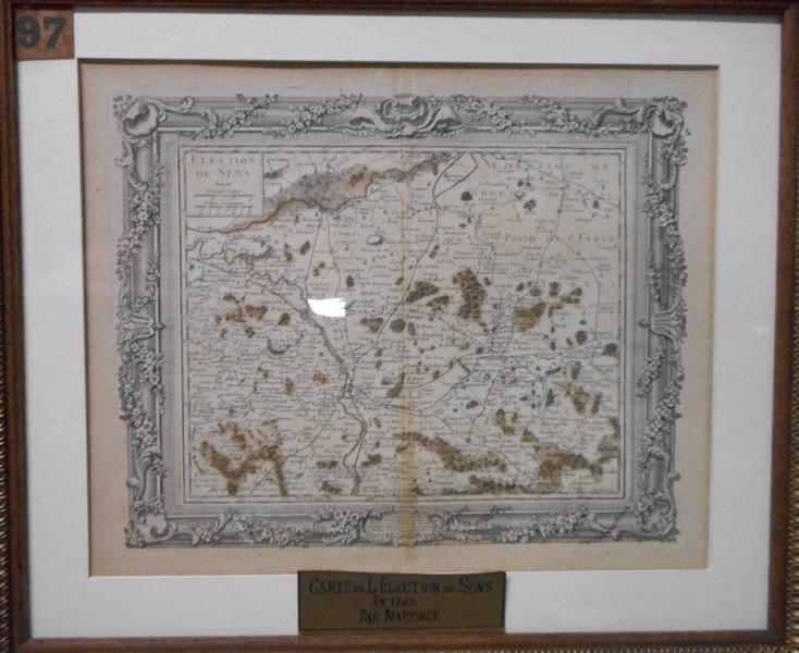 Carte de l'élection de Sens en 1742, Achille-Louis Martinet, 19e siècle