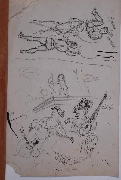 Joueurs d'escrime et musiciennes, Emile Edmond Peynot, 20e siècle