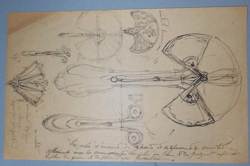 Etude d'éventail, Louis Kley, 19e siècle