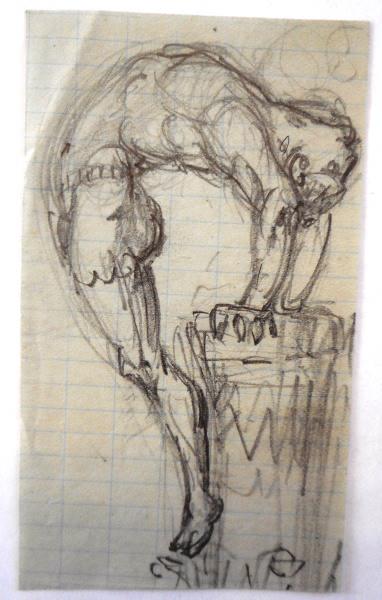 Etude d'un homme dans une posture acrobatique, Louis Kley, 2e moitié 19e siècle