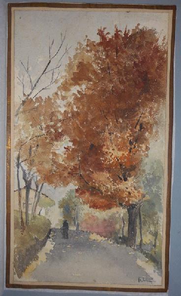 Route bordée d'arbres, René Binet, 4e quart 19e siècle, 1er quart 20e siècle