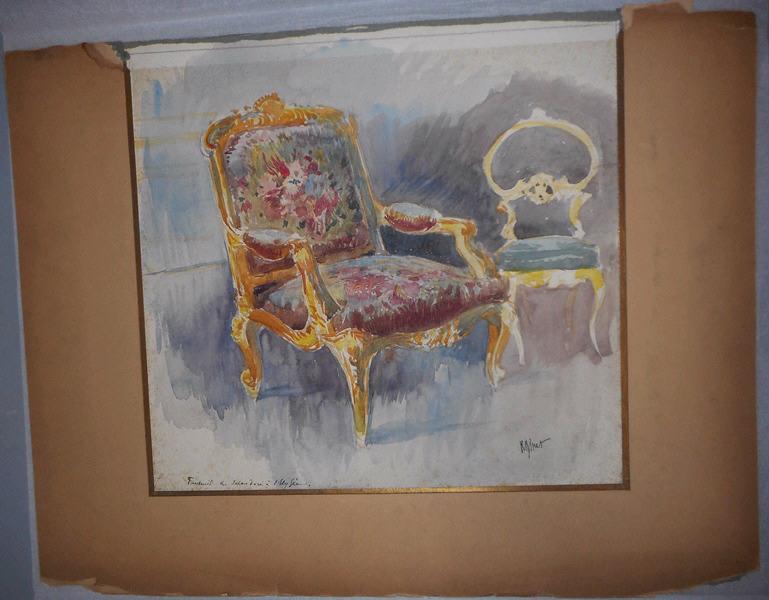 Fauteuil et chaise, René Binet, 4e quart 19e siècle