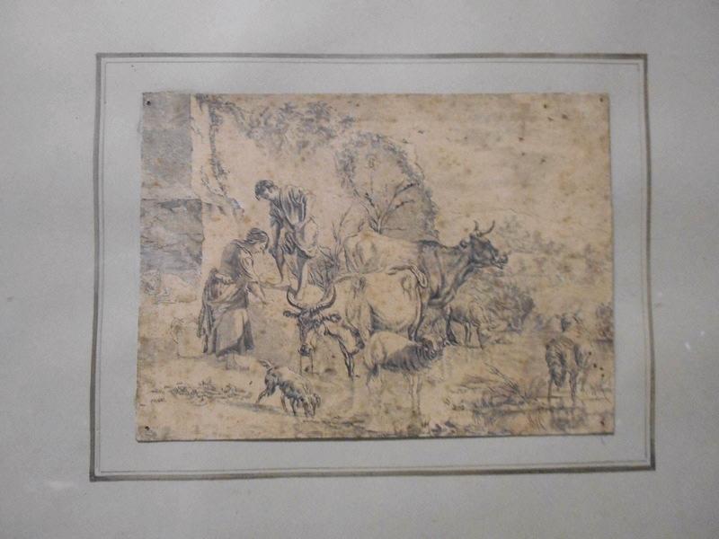 Troupeau au bord de l'eau, René Binet, 4e quart 19e siècle, 1er quart 20e siècle
