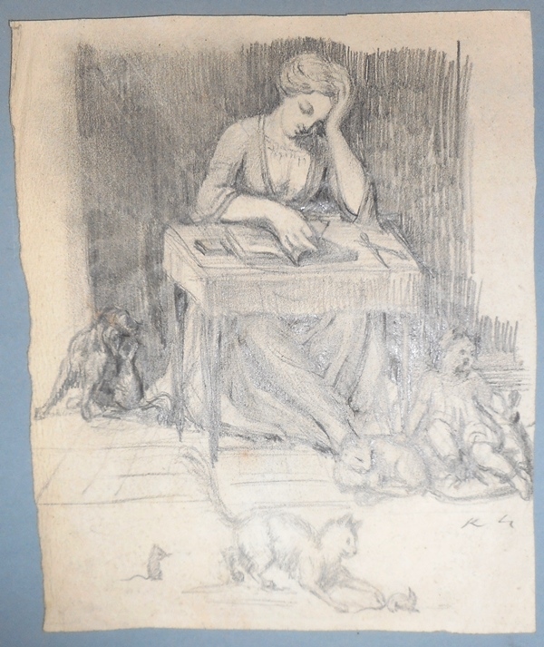 Femme lisant, Louis Kley, 19e siècle