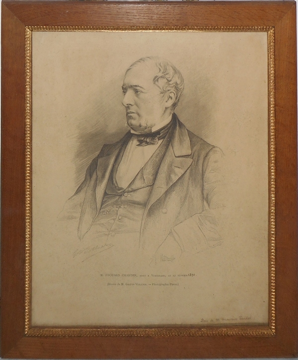 Portrait d'Edouard Charton ancien député et sénateur de l'Yonne, Gaston Vuillier