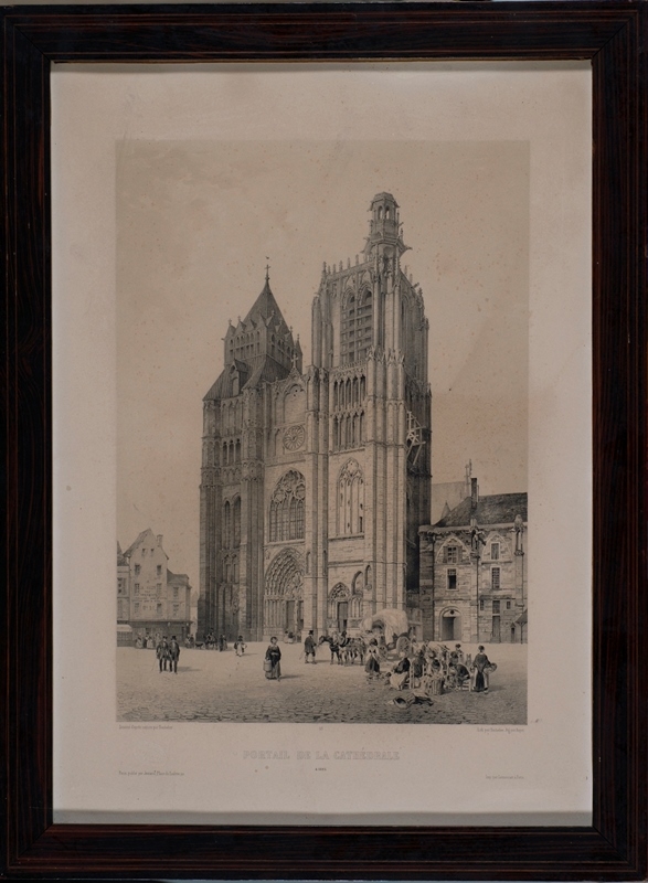 La cathédrale de Sens avec ses deux tours, Charles-Claude Bachelier