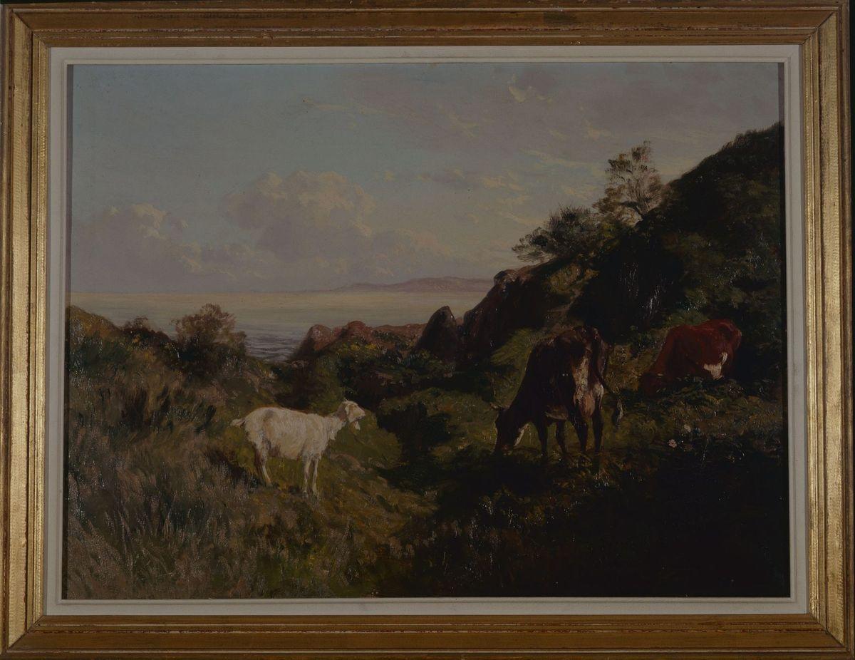 Paysage avec chèvres et vaches_0