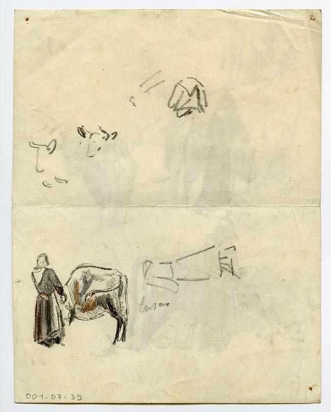 Femme et vaches (recto) ; Femme et vaches (verso)_1