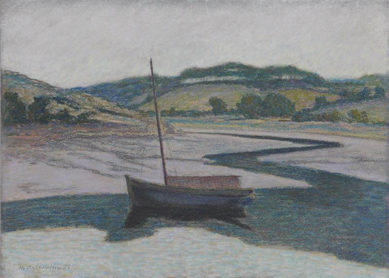 Barque sur l'Aven à marée basse_0