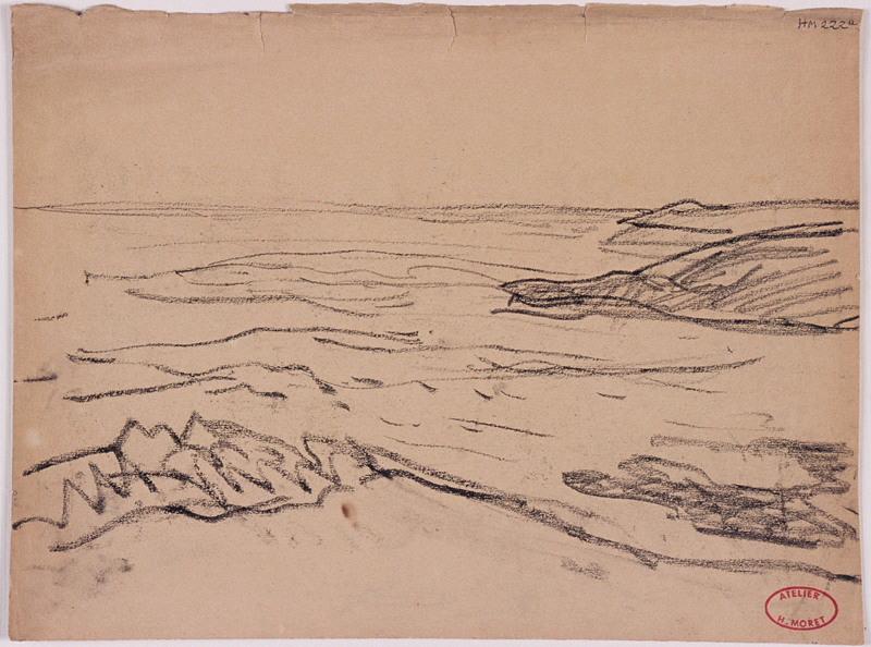 Vague dans la crique et Mer agitée (au verso)_0