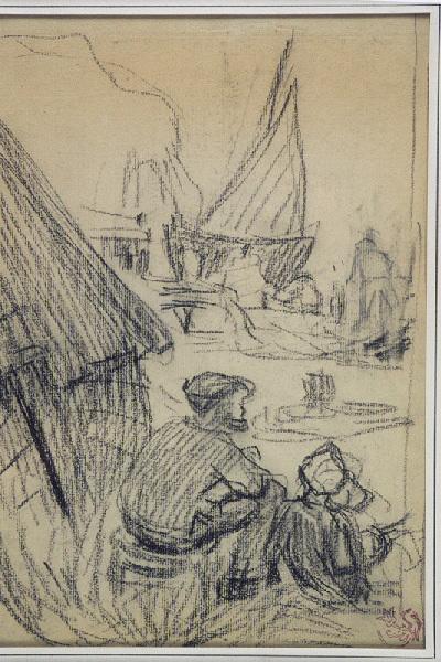 Scène dans un port de pêche breton_0