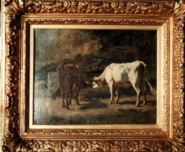 Deux vaches à l'abreuvoir_0