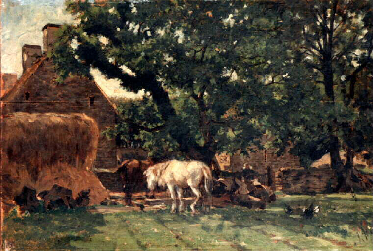 Chevaux près des châtaigniers de Kerlagadic_0