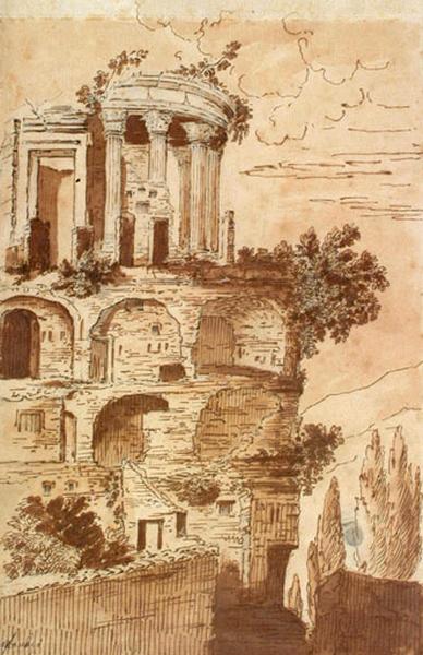 Vue de Tivoli, Theodorus Wilkens, 1ère moitié 18e siècle