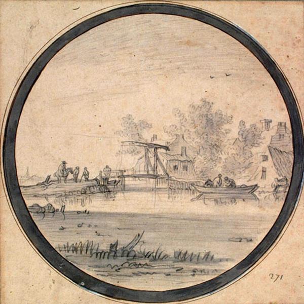 Marine, rivière au pont de bois, Jan van Goyen, 1ère moitié 17e siècle, 3e quart 17e siècle
