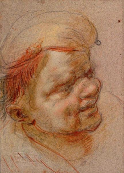 Tête d'homme coiffé d'un bonnet, Adam van Noort, 4e quart 16e siècle, 1er quart 17e siècle