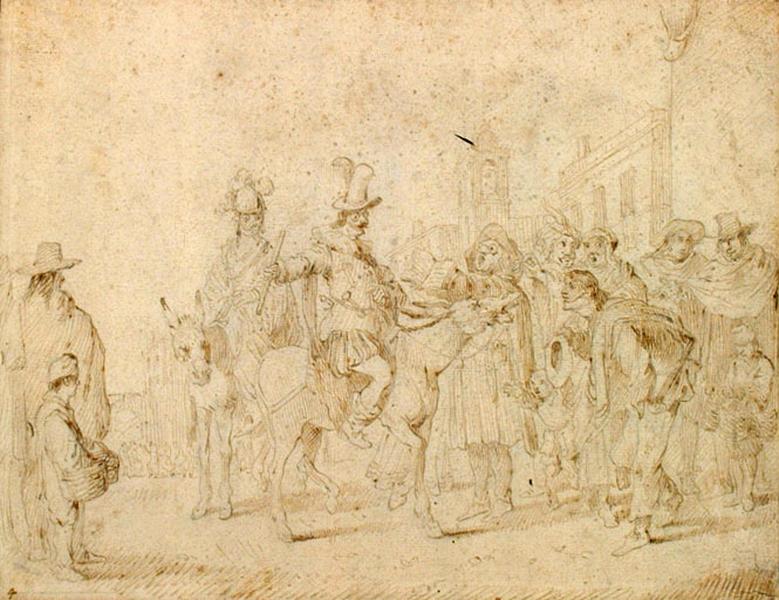 Scène de carnaval, Cornelis de Wael, 1ère moitié 17e siècle, 3e quart 17e siècle