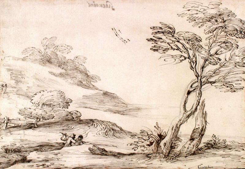 Paysage, Le Guerchin, 17e siècle