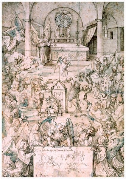 La Messe des anges ; Croquis à la plume coloré, composition allégorique et indescriptible (titre ancien) ; Dessin allégorique (titre ancien)_0