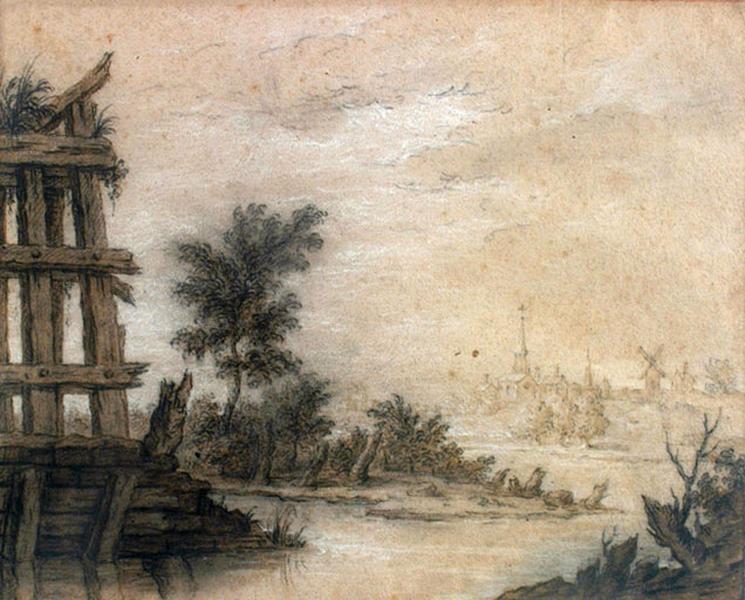 Paysage, Cornelis Saftleven, 17e siècle
