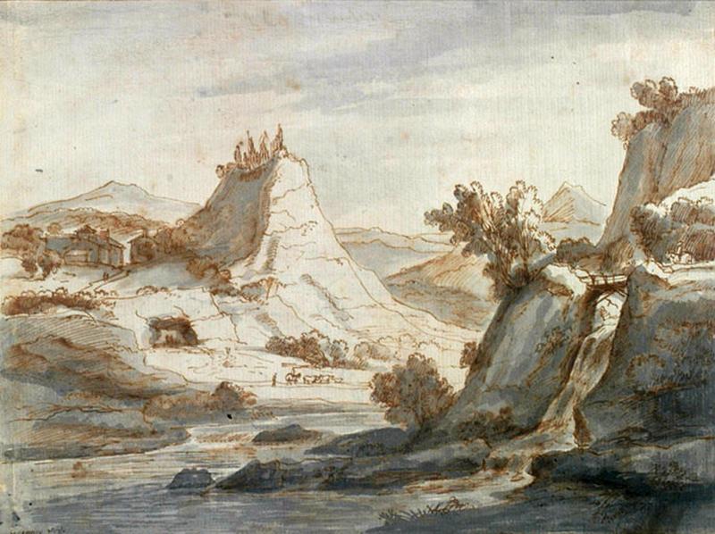 Paysage montagneux avec torrent, Gaspar van Wittel, 4e quart 17e siècle, 1er quart 18e siècle