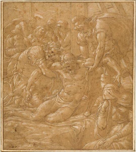 Le Christ descendu de la Croix, Luca Penni, 16e siècle
