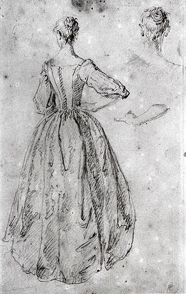 Femme vue de dos (f° 2 verso) ; Femmes_0