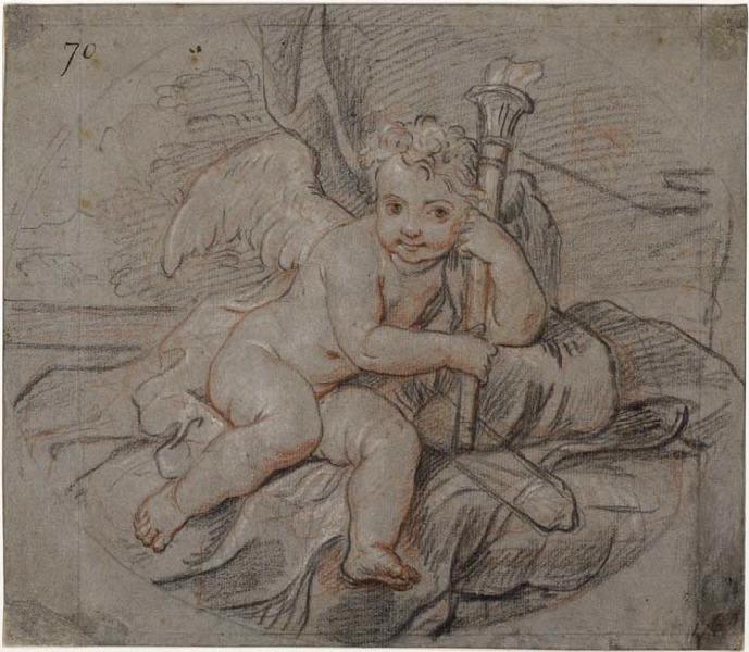 Amour tenant un flambeau, Antoine Coypel, 4e quart 17e siècle, 1er quart 18e siècle