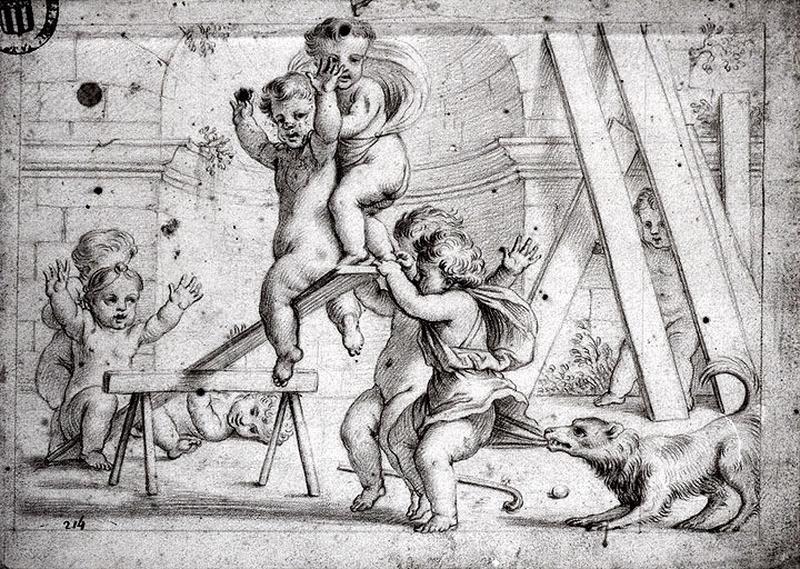 La Balançoire ; Amours jouant à la balançoire (autre titre), Louis Testelin, 2e quart 17e siècle, 3e quart 17e siècle