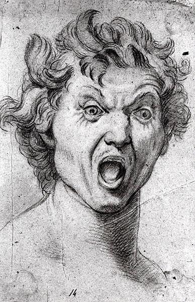 Etude d'une tête d'homme criant_0