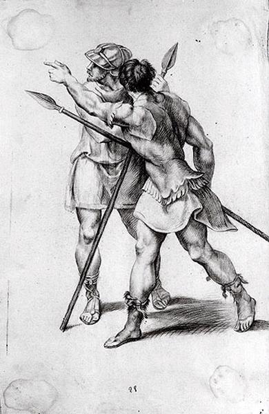 Etude de deux hommes armés, Raphaël, 18e siècle