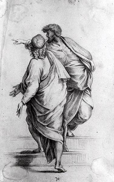 Etude de deux hommes, Raphaël, 1er quart 18e siècle