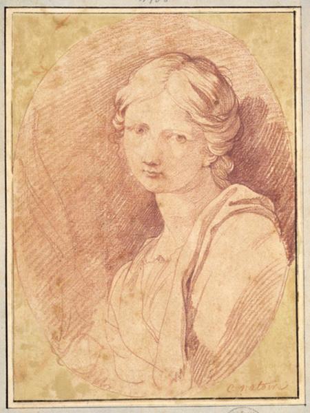 Une martyre ; Tête de femme de trois-quarts, Charles Natoire, 18e siècle