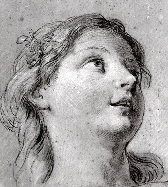 Tête de femme, Charles Natoire, 18e siècle