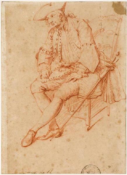 Homme assis, l'épée au côté (recto) ; Jeune homme assis et tête de jeune homme (verso)_0