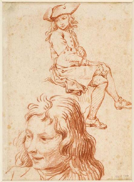 Homme assis, l'épée au côté (recto) ; Jeune homme assis et tête de jeune homme (verso)_1