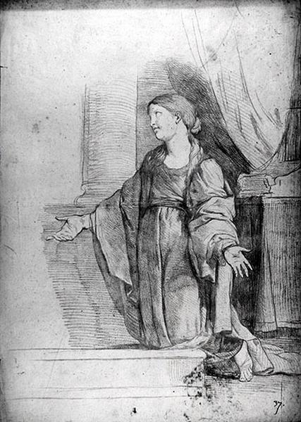 Femme agenouillée, René Michel Slodtz, 18e siècle