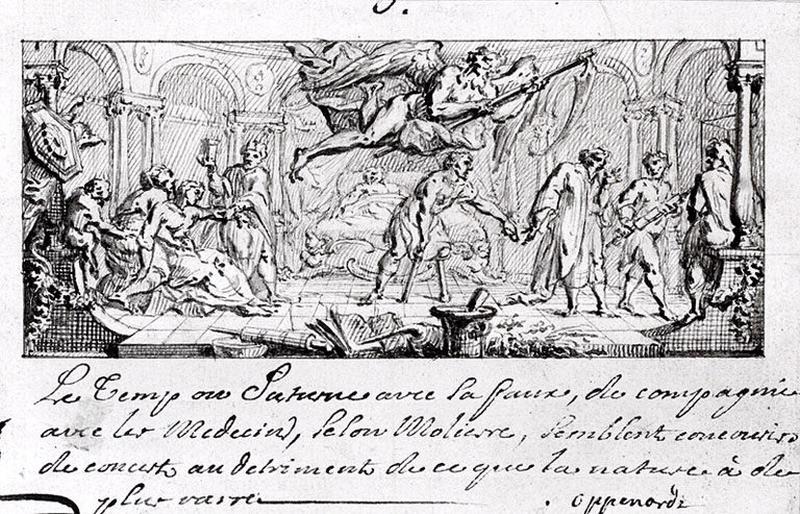 Le temps et les médecins, Gilles-Marie Oppenord, 1ère moitié 18e siècle