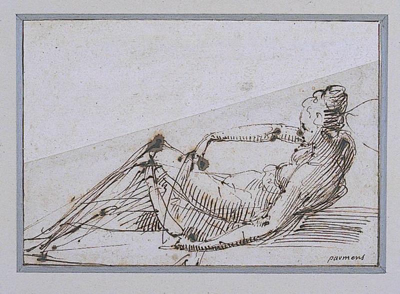 Femme allongée, Francesco Allegrini, 2e quart 17e siècle, 2e moitié 17e siècle